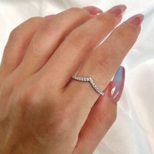 Contoured Diamond Wedding Band