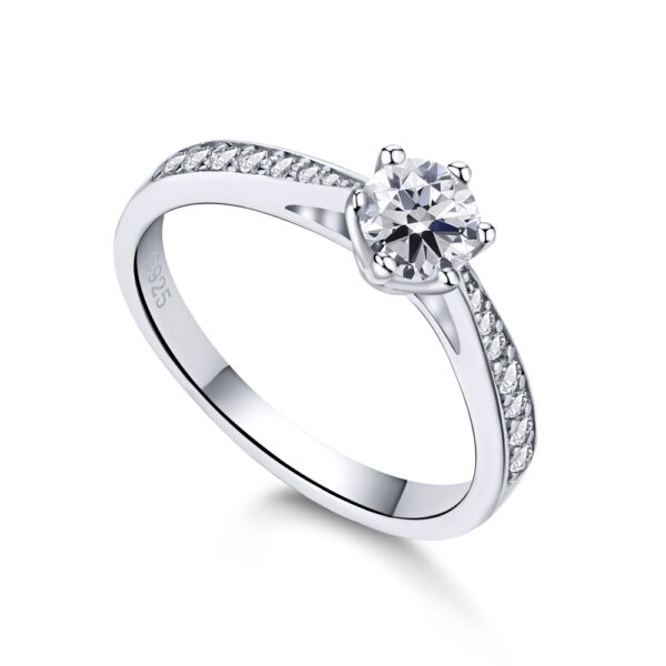 Tapered Round-Cut Solitaire Engagement Ring - Image 2