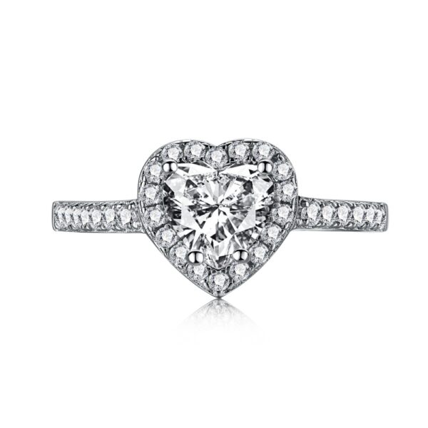Heart-Shaped Halo Engagement Ring