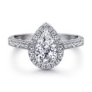 Pear-Shaped Halo Engagement Ring