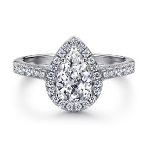 Pear-Shaped Halo Engagement Ring