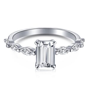 Emerald-Cut Engagement Ring with Marquise Accents