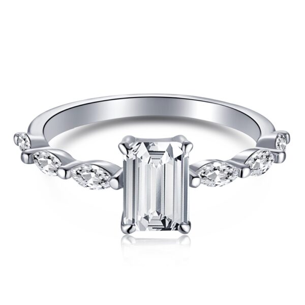Emerald-Cut Engagement Ring with Marquise Accents