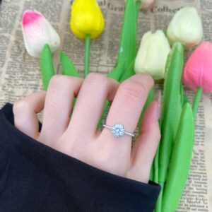 Round Brilliant Cut Halo Engagement Ring