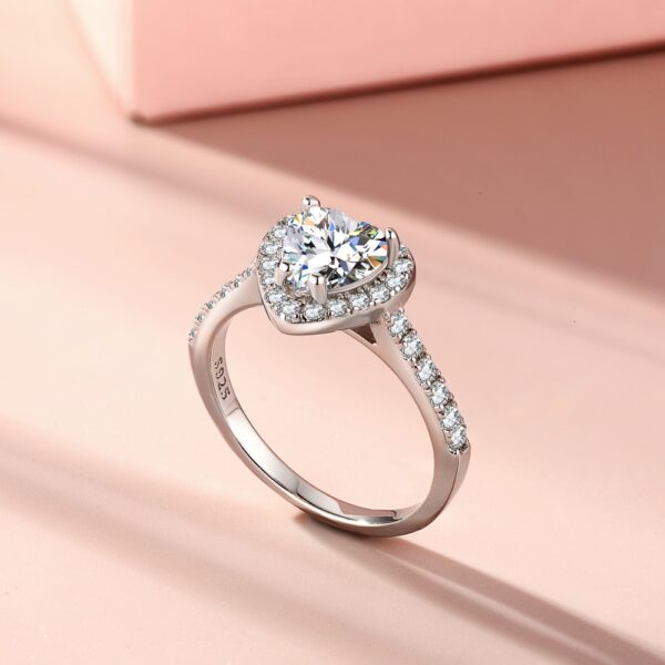 Heart-Shaped Halo Engagement Ring - Image 2