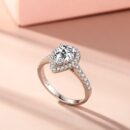 Pear-Shaped Halo Engagement Ring