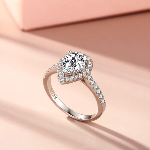 Pear-Shaped Halo Engagement Ring - Image 2