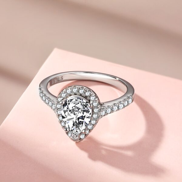 Pear-Shaped Halo Engagement Ring - Image 3