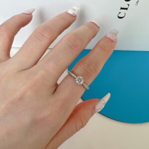 Tapered Round-Cut Solitaire Engagement Ring