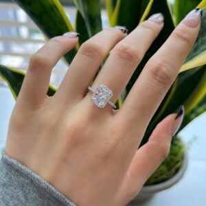 Radiant-Cut Halo Engagement Ring