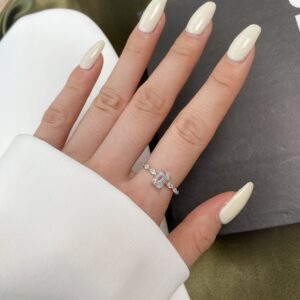 Emerald-Cut Engagement Ring with Marquise Accents