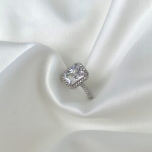 Radiant-Cut Halo Engagement Ring
