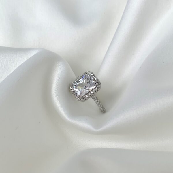 Radiant-Cut Halo Engagement Ring - Image 2