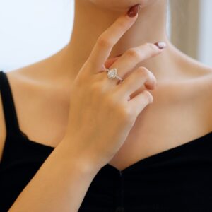 Pear-Shaped Halo Engagement Ring