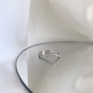 Contoured Diamond Wedding Band