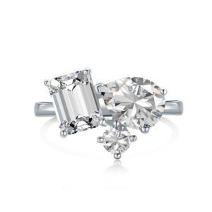 Modern Trio Stone Engagement Ring