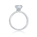 Emerald-Cut Solitaire Engagement Ring with Pavé Band