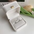 Emerald-Cut Solitaire Engagement Ring with Pavé Band