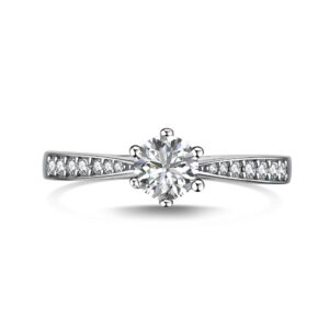 Tapered Round-Cut Solitaire Engagement Ring