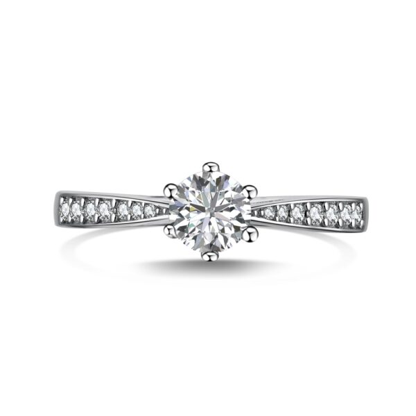 Tapered Round-Cut Solitaire Engagement Ring