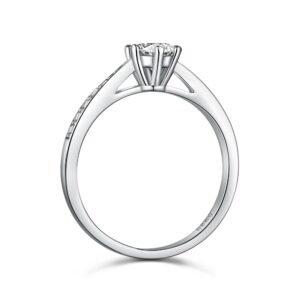 Tapered Round-Cut Solitaire Engagement Ring