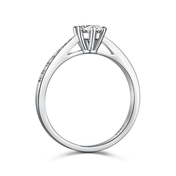 Tapered Round-Cut Solitaire Engagement Ring - Image 3