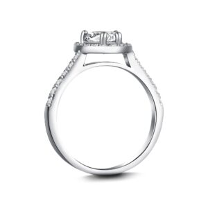 Heart-Shaped Halo Engagement Ring