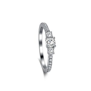 Three-Stone Round-Cut Engagement Ring