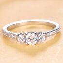 Three-Stone Round-Cut Engagement Ring