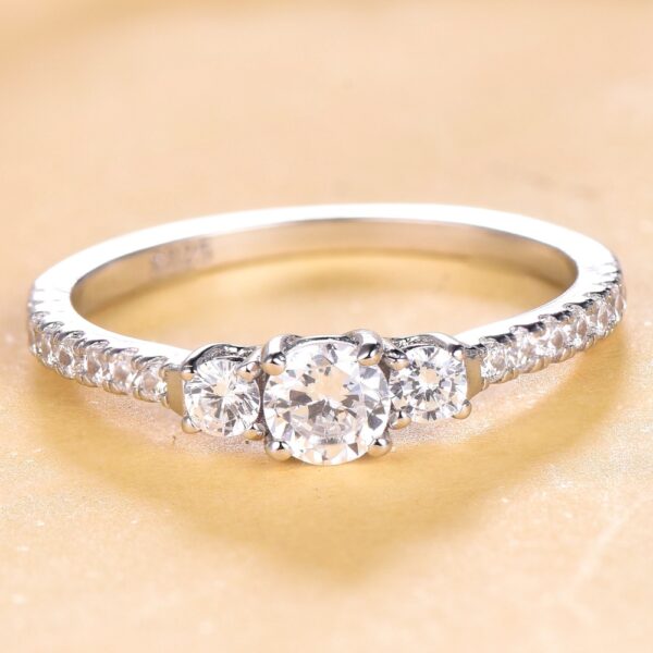 Three-Stone Round-Cut Engagement Ring - Image 2