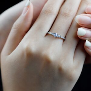 Three-Stone Round-Cut Engagement Ring
