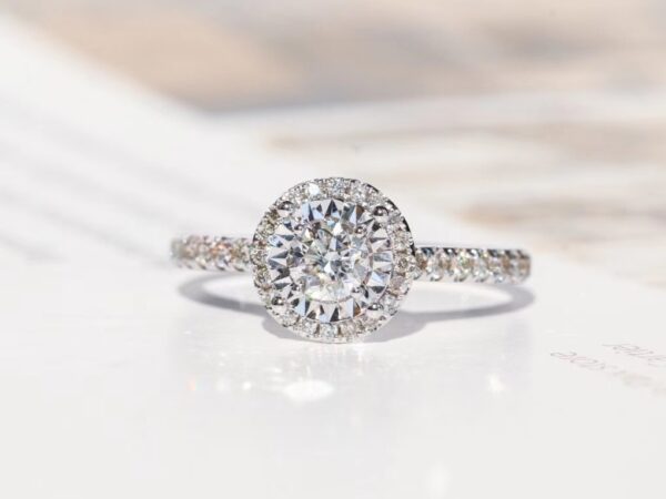 Halo-Style Round-Cut Engagement Ring - Image 2