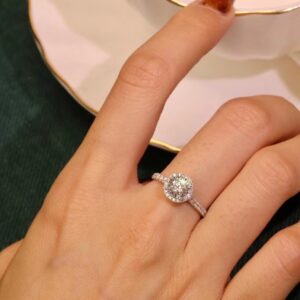 Halo-Style Round-Cut Engagement Ring