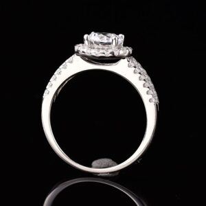 Round-Cut Split Shank Double Band Engagement Ring