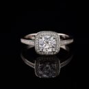 Round Cut Cushion Halo Pavé Engagement Ring