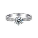 Round Cut Six-Prong Solitaire with Split Pavé Band