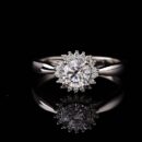 Round-Cut Floral Halo Solitaire Engagement Ring
