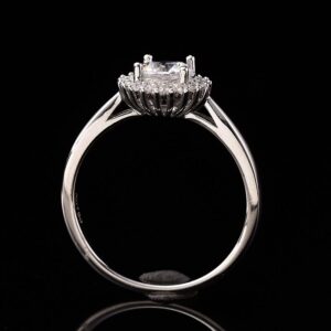 Round-Cut Floral Halo Solitaire Engagement Ring