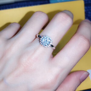 Round-Cut Floral Halo Solitaire Engagement Ring