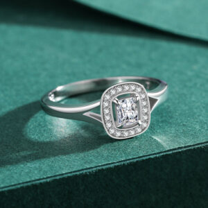 Princess-Cut Halo Engagement Ring