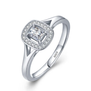 Princess-Cut Halo Engagement Ring