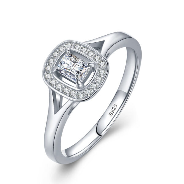 Princess-Cut Halo Engagement Ring