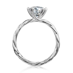Twisted Round-Cut Solitaire Engagement Ring