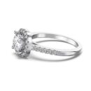 Cushion-Halo Solitaire Engagement Ring
