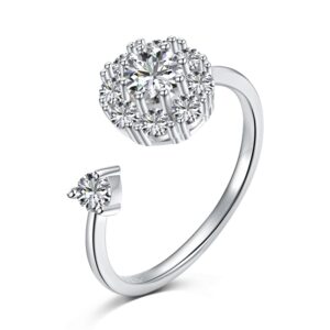 Round-Cut Halo Adjustable Engagement Ring