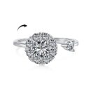 Round-Cut Halo Adjustable Engagement Ring