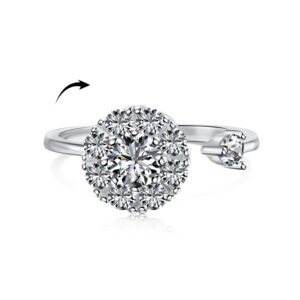 Round-Cut Halo Adjustable Engagement Ring