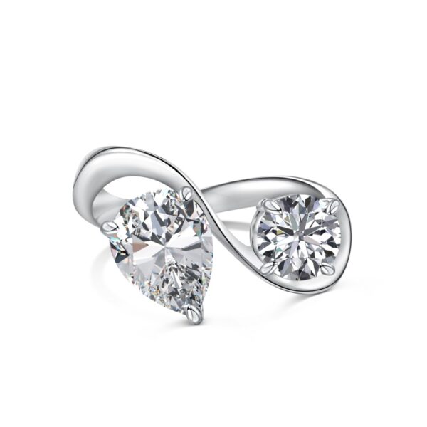 Two-Stone Infinity Ring with American Diamonds