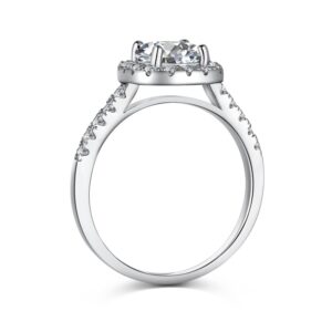 Cushion-Halo Solitaire Engagement Ring