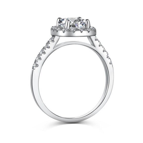 Cushion-Halo Solitaire Engagement Ring - Image 3